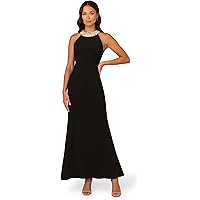 Amazon.com: Adrianna Papell Women's Stretch Crepe Long Dress