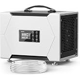 CADPXS 80 Pints Crawl Space/Commercial Dehumidifier with Pump &amp; Drain Hose | Dehumidifier for Basement/Commercial, Up to 1200 Sq Ft, Auto Defrost, Memory Restart, Timer, 5 Years Limited Warranty