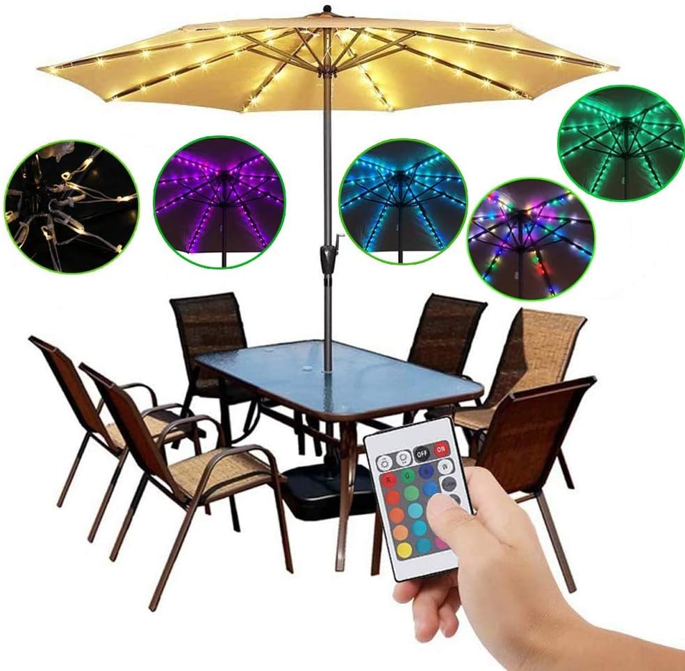 Parasol Lights Patio Umbrella Lights Garden Parasol LED String Lights