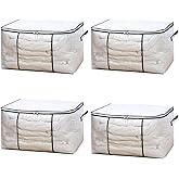 storage bag 60*35*37cm, durable multi-purpose waterproof moving organizing storage bag, suitable for clothes, quilts, blankets, foldable with zipper and reinforced handle, space-saving. (4)