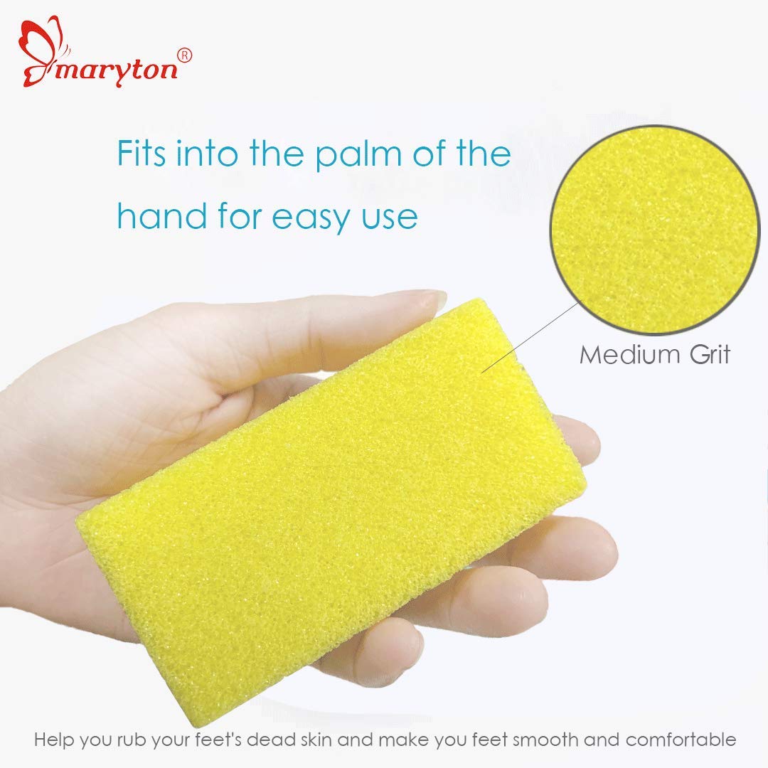 Maryton Pumice Sponge for Feet, Ultimate Pedicure Stone Callus Remover & Foot Scrubber Bulk Pack of 4(Assorted Colors): Beauty