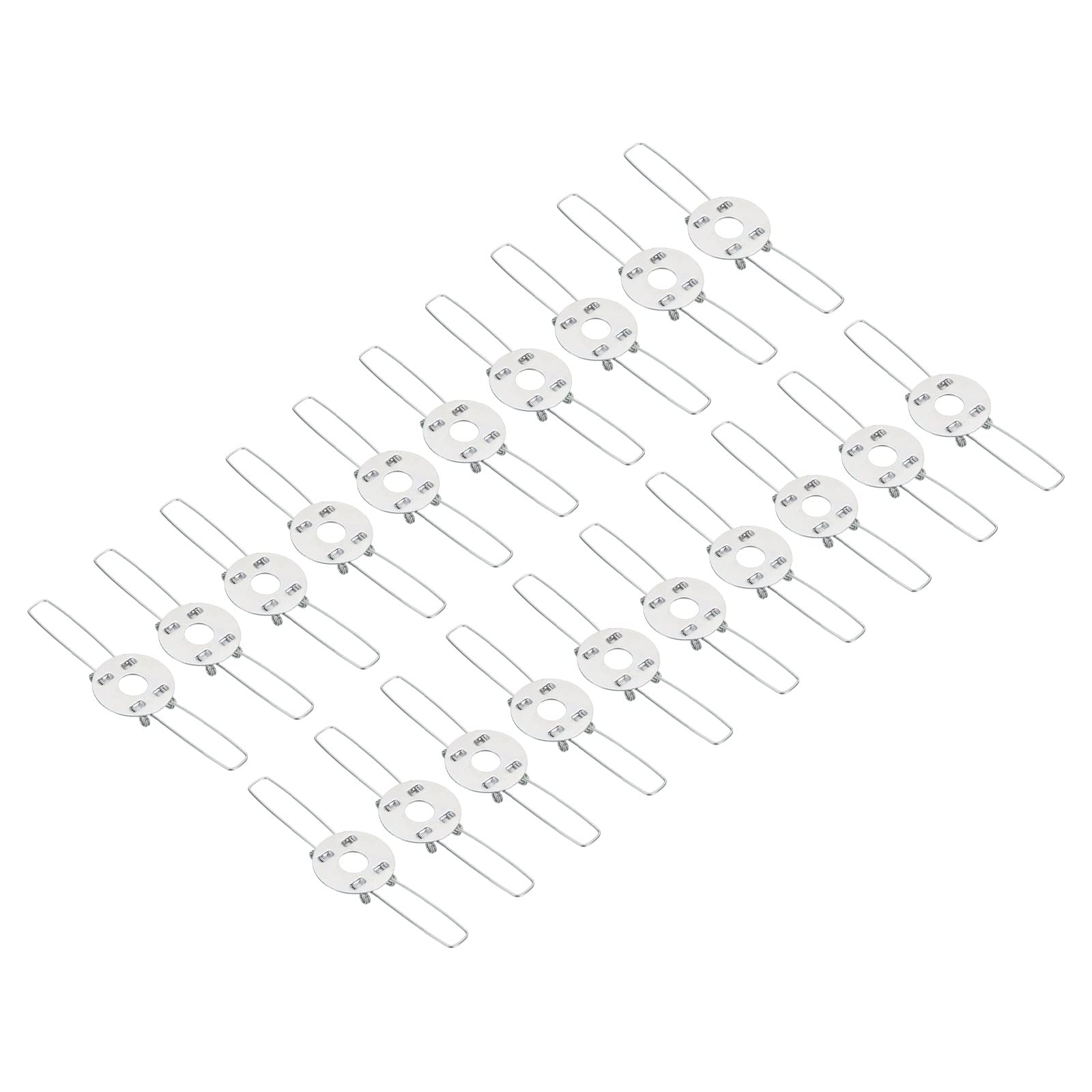 PATIKIL 3.9" Lampshade Spring Clip, 20 Pack Metal Fixing Spring Clip 2 Forks Light Shade Adapter for Pendant Lamps Lanterns, Silver Tone