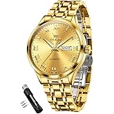 OLEVS Automatic Mens Watches Self Winding Mechanical Business Luxury Dress Wrist Watch Stainless Steel Waterproof Luminous Day Date