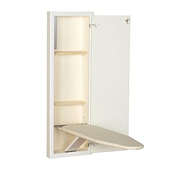 Household Essentials 18100-1 StowAway In-Wall Ironing Board Cabinet with Built-In Ironing Board