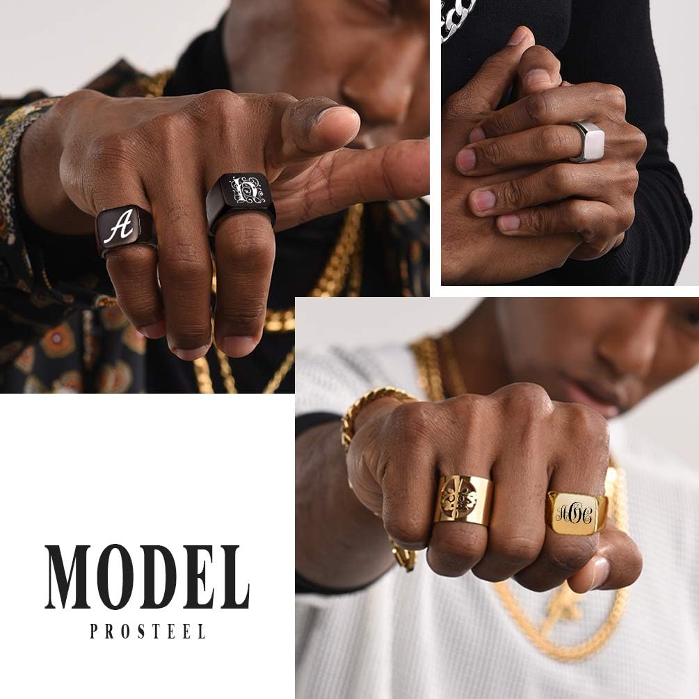 Amazon Prosteel 印台 指輪 リング メンズ 316lステンレス 16号 鏡面仕上げ アレルギー シンプル ヒップホップ かっこいい 記念日 誕生日 プレゼント 男性 アクセサリー リング 通販