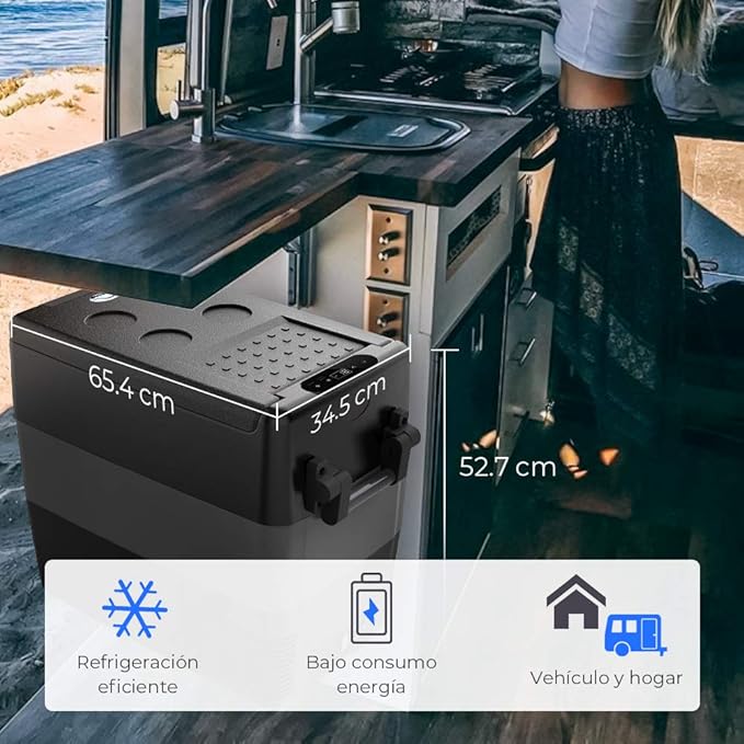 ISSYZONE Nevera Coche Portatil Electrica con Compresor, 50L ...