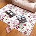 Short Velvet Romantic Pink Rose Carpet Area Rug for Teen Girls/Women/Ladies - MAXYOYO Floral Printed Soft Short Velvet Area Rug Non-Slip Carpet Pad, 39 by 59 Inch