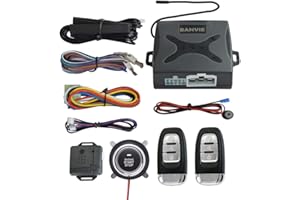 BANVIE ① Passive keyless Entry Car Alarm System + ② Remote Engine Starter + ③ Push to Start Iginition Button (Support to Connect Original Siren)