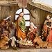 BRUBAKER Christmas Real Life Nativity Scene Set - Holiday Decoration - Stable with 11 Resin Figurines (not re-arrangeable) - Designed in Germany