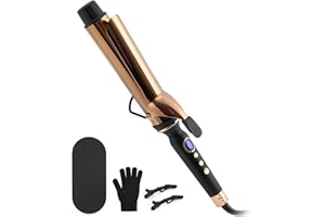 ORYNNE Titanium 2 Inch Curling Iron，Extra-Long Barrel for Long Hair, Curling Iron 2 Inch with Dual PTC Heater, 12 Heat Settings Big Barrel Curling Irons, 60 Mins Auto-Off & Dual Voltage