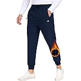 MoFiz Men's Fleece Snow Pants Winter Hiking Windbreak Water Resistant Men's Joggers Pants Warm Sweatpants Pants