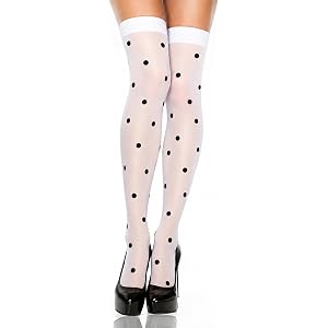 Leegmvse Sheer Thigh High Stockings with Heart Pattern Nylon Thigh High Pantyhose Hosiery Fashion Lolita Lace Stockings