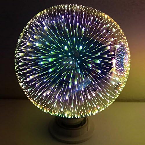 LIYUDL Multicolor LED light Bulb, E27 G95 Colorful 3D Fireworks Ball Lights Star Shine Decoration Multiple Reflection Alluminum Plated Glass (Filament:G95)