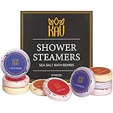 KAV Aromatherapy Shower Steamers for Women and Men - 9 pc Shower Bombs Set - Stocking Stuffers Gift Set - Relaxation Stress Relief for Women Mom Birthday - Home Spa Therapy Steamer 3 Scents