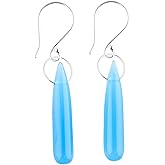 DEVMUKTI Natural Gemstones Dainty Earrings, 925 Sterling Silver, Crystals and Stones, Handmade, Bohemian, Birthstones, Earrings for Women, Christmas Gifts