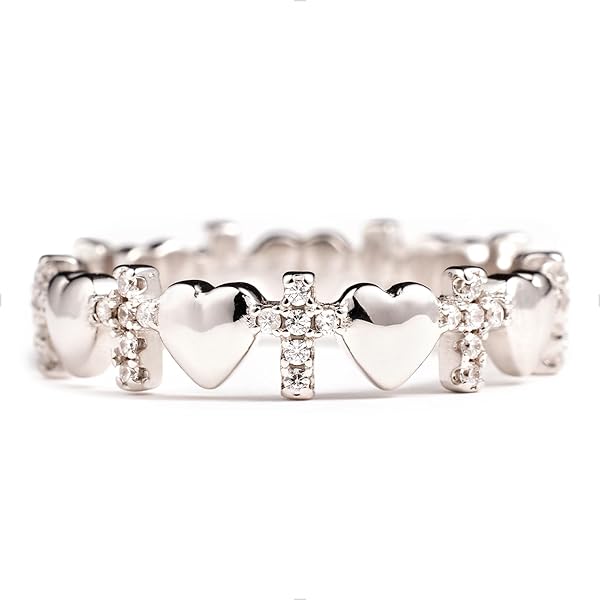 Stainless Steel Finish Purity Ring Carved I Feel You Even When I