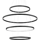 ET2 Lighting E52729-BK Groove - 40W 4 5CCT LED Pendant-36.5 Inch Tall and 40 Inch Wide, Finish Color: Black