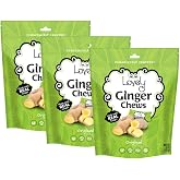 Lovely Candy Co. Original Ginger Chews, Made with Real Ginger, Individually Wrapped, 5oz (3-Pack) | Gluten-Free, Non-GMO, NO Artificial Ingredients, NO High Fructose Corn Syrup