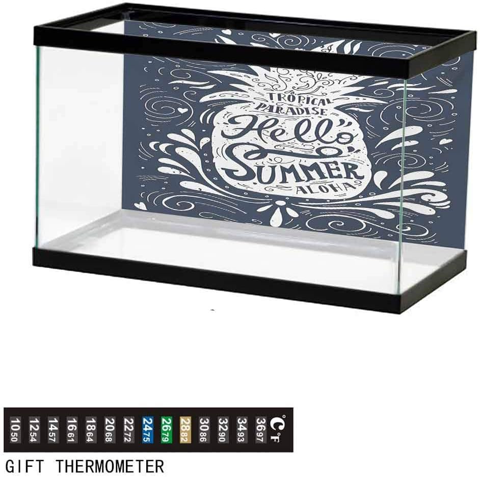 Aquarium Background,Poster Fish Tank Background,Collage with Nine Different Square Framed Freshening Summer Landscapes Rural Nature Underwater Poster Fish Tank Wall Decorations Sticker