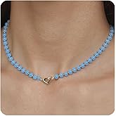 GLITZ AURA Boho Bohemian Natural Real Genuine Crystal Quartz Gemstone Beading Necklace for Women with Stone Beads Gem Stone Jewelry