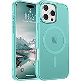SUPFINE Magnetic for iPhone 16 Pro Case (Compatible with MagSafe) (Military Grade Drop Protection) Slim Translucent Matte Shockproof with Anti-Fingerprint Phone Case, Blue Green
