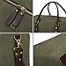 S-ZONE Travel Duffel Weekend Tote Bag Canvas PU Leather Trim Shoe Compartment (Army Green)