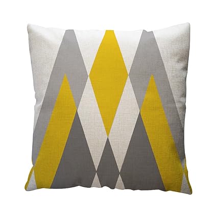 TTLOVE Gelbe Geometrische Muster Dekokissen Fall Kissenbezug Home Decor Baumwolle Leinen Kissen BettwäSche Weihnachten Sofa A