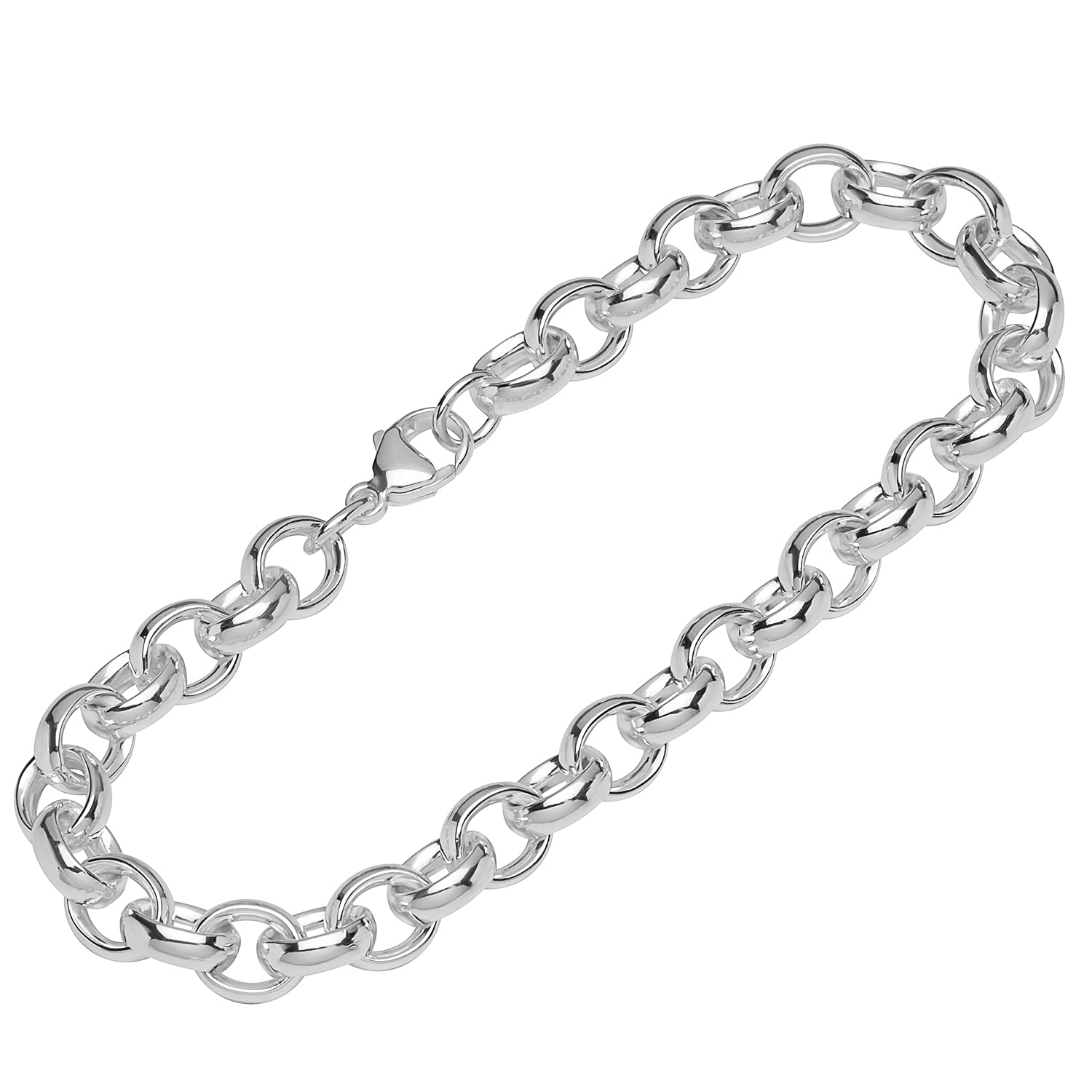 NKlaus bracelet 925 Sterling Silver 24cm pea chain oval men designer bracelet 12215