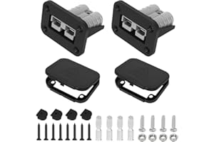 Uddick Battery Quick Disconnect Connecteur 600 V 50A with Mounting Panel and Dust Cover for Marine Boat ATV, Grey, 2PC