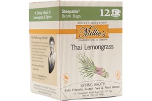MILLIE'S SIPPING BROTH Millie’s All Natural Organic Gluten-Free Vegetable Sipping Broth 12 Tea Bags Thai Lemongrass
