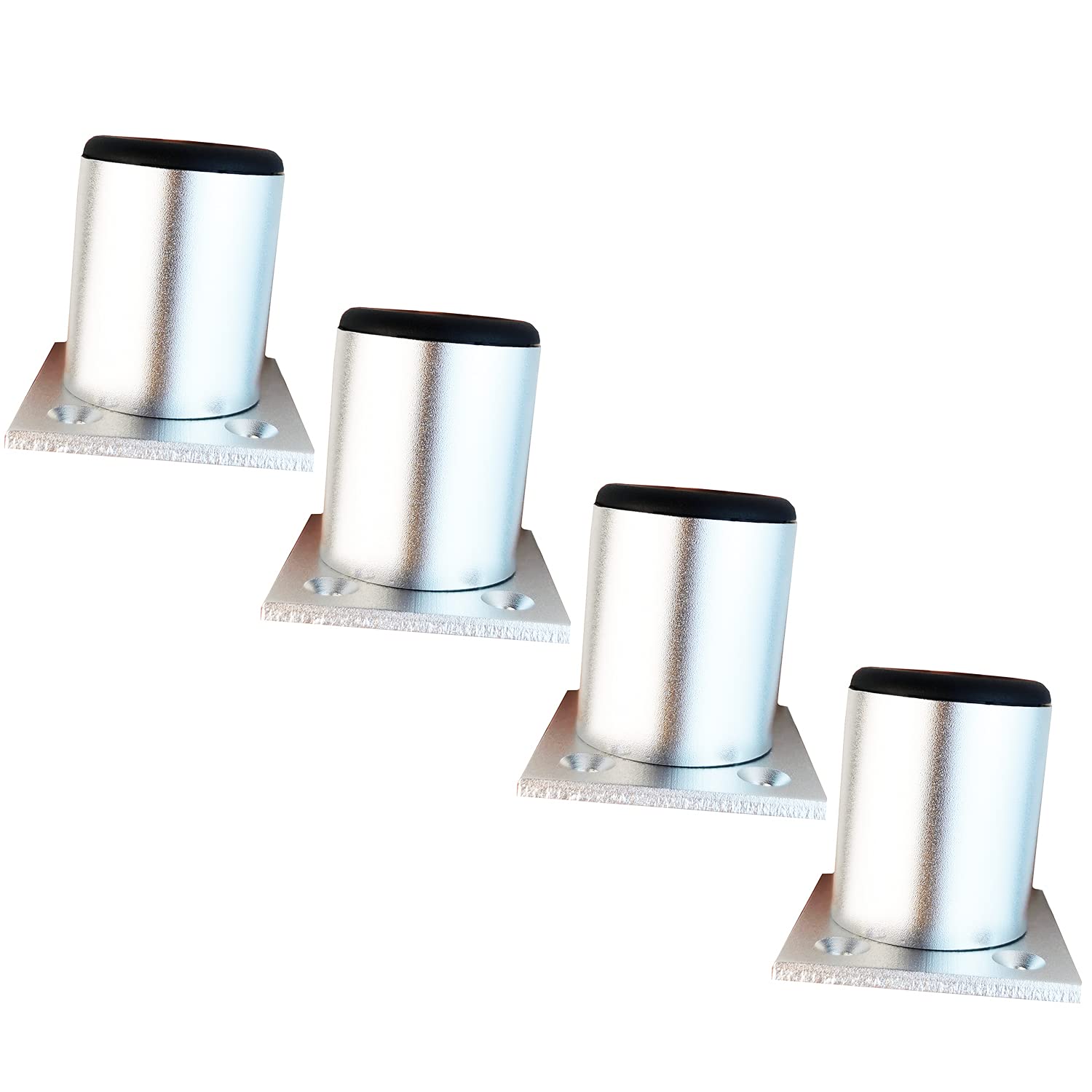 Qrity Aluminium Alloy Furniture Legs, Pack of 4, 50 mm Height Replacement Feet Support Legs for Furniture Table Sofa Bed Desk, Silver — image 1