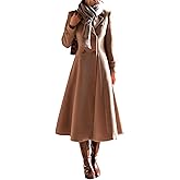 IDEALSANXUN Womens Long Wool Coat Fall Winter Double Breasted Trench Coat Peacoat Jackets