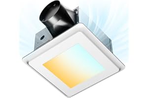 Amico Bathroom Exhaust Fan with Light, 110CFM, 1.0 Sones, 1000 LM, 5CCT, Easy Install, Ceiling Mount Shower Bathroom Fan, Adjustable Exhaust Vent with light, ETL & FCC Certified