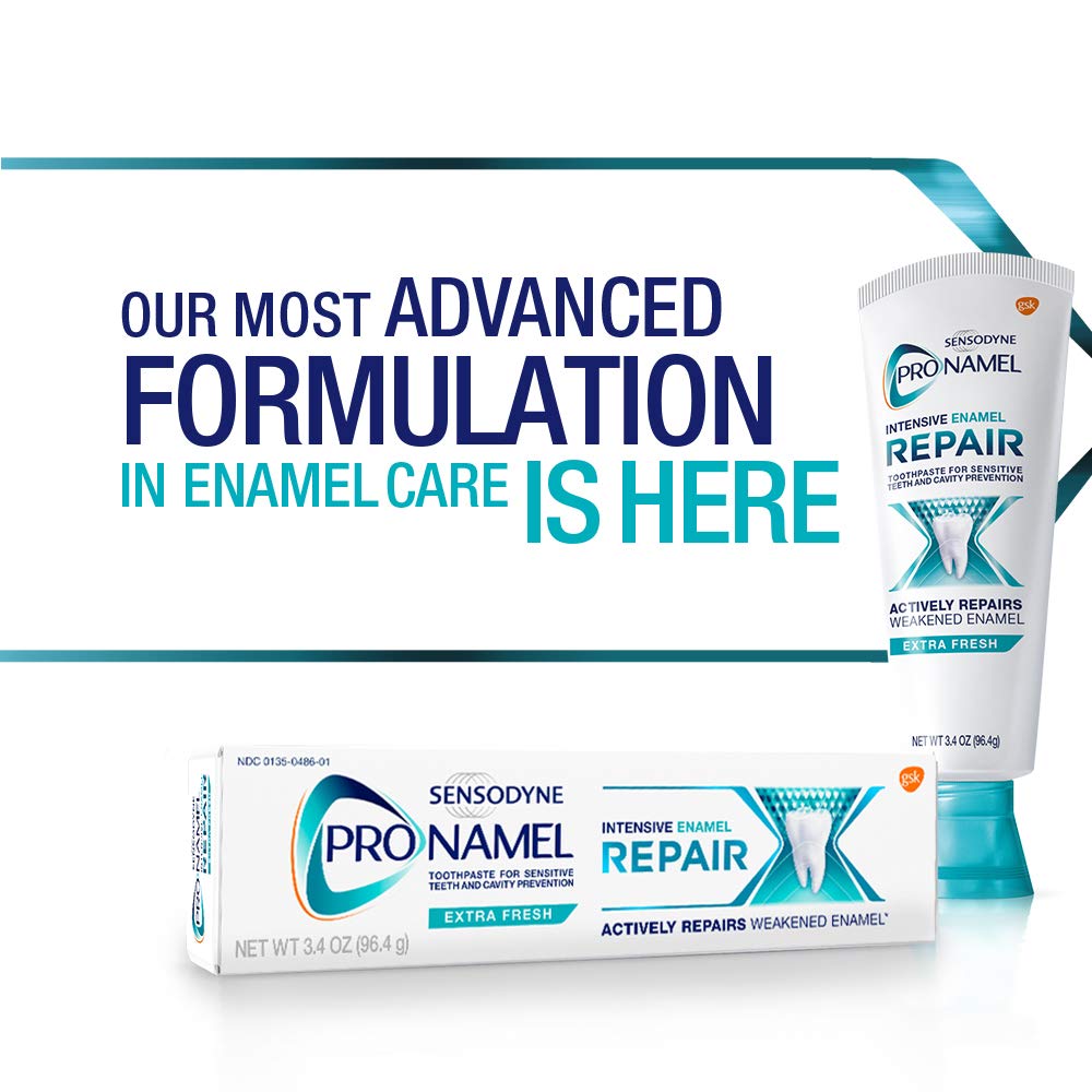 Sensodyne Pronamel Intensive Enamel Repair Toothpaste for Sensitive Teeth, to Reharden and Strengthen Enamel, Extra Fresh - 3.4 Ounces (Pack of 3) : Beauty