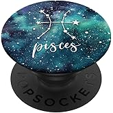 Pisces - Aqua Astrological Horoscope Zodiac Star Sign PopSockets Adhesive PopGrip
