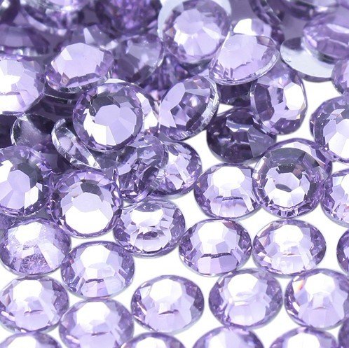 Beading Station 1000-Piece Flat Back Brilliant 14-Cut Round Rhinestones, 4mm-16ss, Lilac