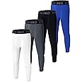 EXARUS Youth Boys Compression Leggings Pants Tights Basketball Athletic Sports Base Layer for Football 6-12Y