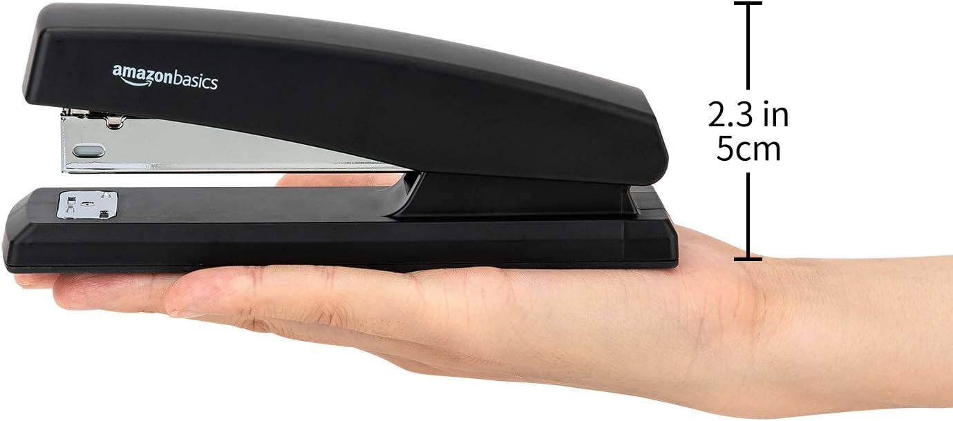 Basics 10-Sheet Capacity, Non-Slip, Office Stapler with 1000 Staples, Black : Office Products