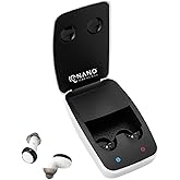 Nano Hearing Aids First Ear Plus ITE - In the Ear - For Adults & Seniors with Mild to Moderate Hearing Loss - Includes Rechargeable Battery, Portable Charging Case & Cable
