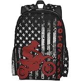 famliihw American Flag Motocross Backpack Laptop Backpacks Multipurpose Daypack For Men Women Travel Hiking