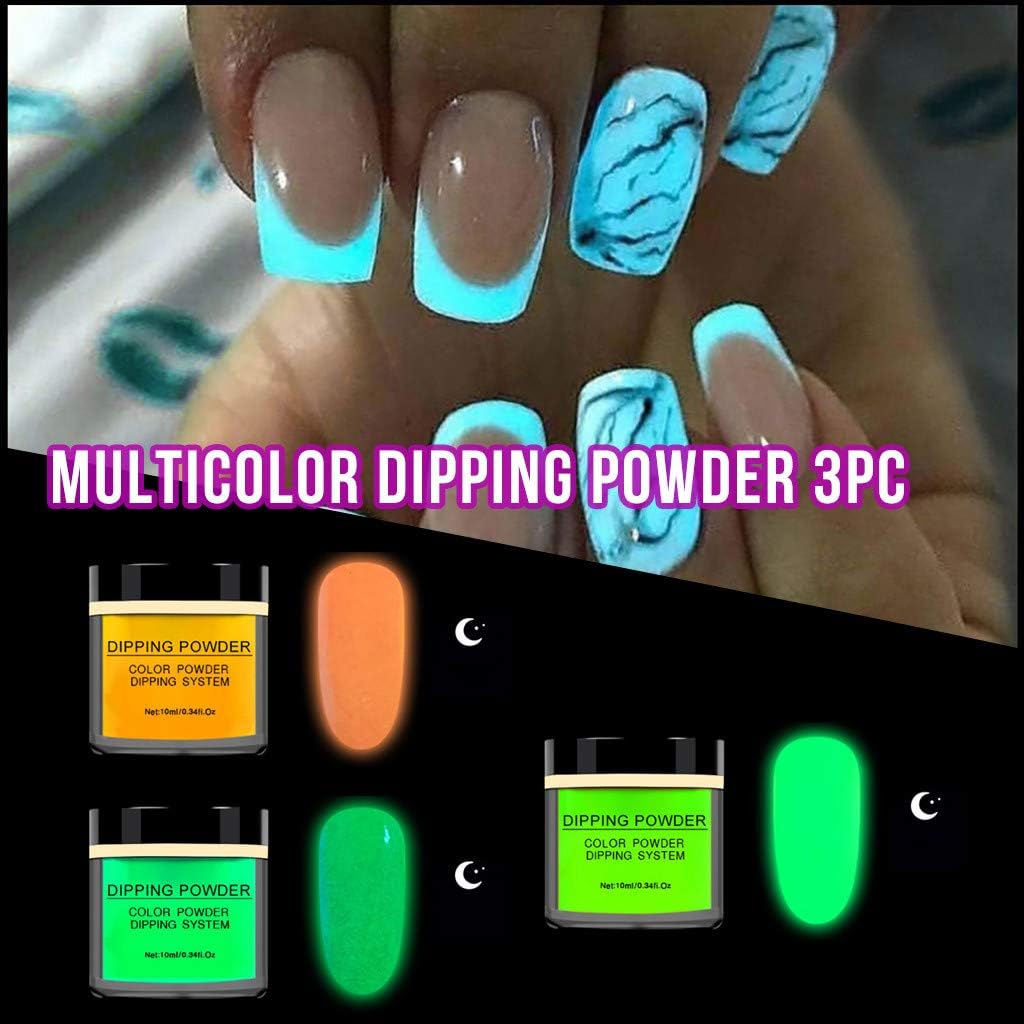 Clothful Nail Dipping Powder&nbsp;, Dip Powder Nail Luminous Dip Powders Nails Bright Without Lamp Cure Natural 3Pc C
