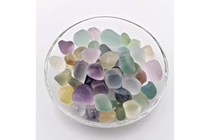 SigMntun Polished Fluorite Crystal Set, 0.4'', 128 Pcs - Handpicked Natural Tumbled Stones and Crystals Bulk for Healing, Reiki, Meditation, Witchcraft and Home Decor