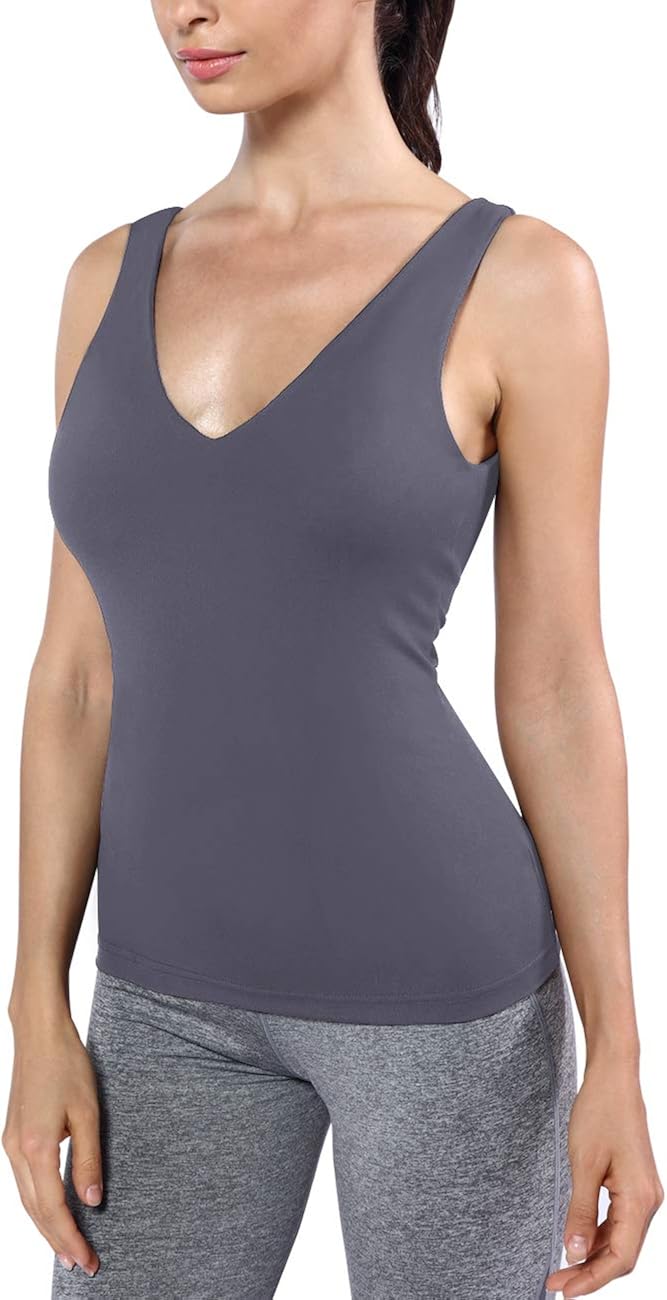 DISBEST Yoga Tank Top Damen Tailliert Camisole Ärmelloses Shirt Weste