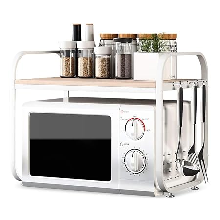 Shelf Estante de Cocina de Dos Pisos para microondas de Madera ...