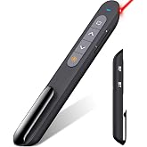 Dinofire Wireless Presenter, 2.4GHz RF + Bluetooth Presentation Clicker, USB-A Receiver Slide Advancer for PowerPoint, Works with Mac/Windows/Laptops for Office Meetings &amp; Classroom Teaching