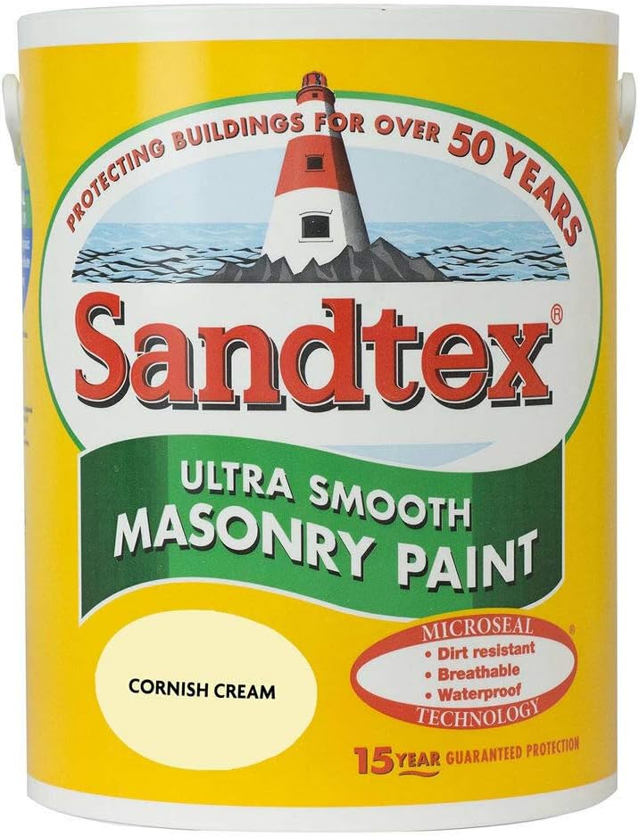 Crown Sandtex Ultra Smooth Masonry Paint 2.5L Cornish Cream