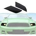 RT-TCZ Smoked Black Front Headlights Lamp Cover Guard Trim Decoration Exterior Accessories for Ford Mustang 2010-2014