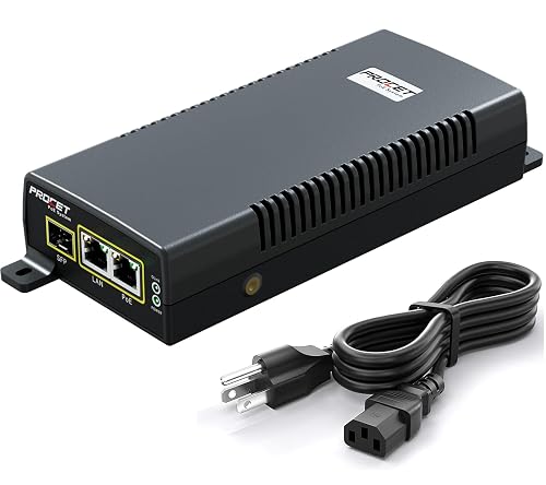 PROCET Gigabit SFP Fiber PoE Injector up to 60W, Uplink PoE++ Power ...