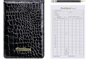 Scott Edward Golf Scorecard Cover Leather Scorecard Holder Statistic and Score Tracking Waterproof Soft Thick Umpire Lineup C