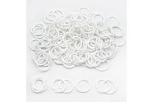 Semrien 120 Pcs 3/4 Inch Plastic Binder Rings, Loose Leaf Binder Book Rings, Black Index Card Rings Binder Clip Rings for Flash Cards, Key Rings, Index Cards, Paper (20mm, White)